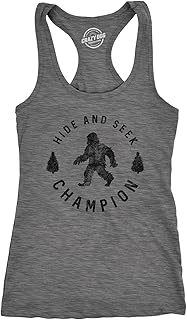 Womens Fitness Tank Hide and Seek Champion Tanktop Funny Bigfoot Sasquatch Shirt