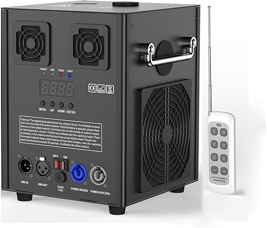 Electronic Machine LCD Display 700W Stage Equipment 6.5-16.4ft(2-5m) DMX512 3CH Stage Equipment Machine for Indoor and Outdoor Performances Wedding Party Celebration, Black, 1 Pack