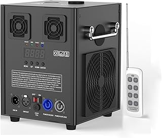 Electronic Machine LCD Display 700W Stage Equipment 6.5-16.4ft(2-5m) DMX512 3CH Stage Equipment Machine for Indoor and Outdoor Performances Wedding Party Celebration, Black, 1 Pack