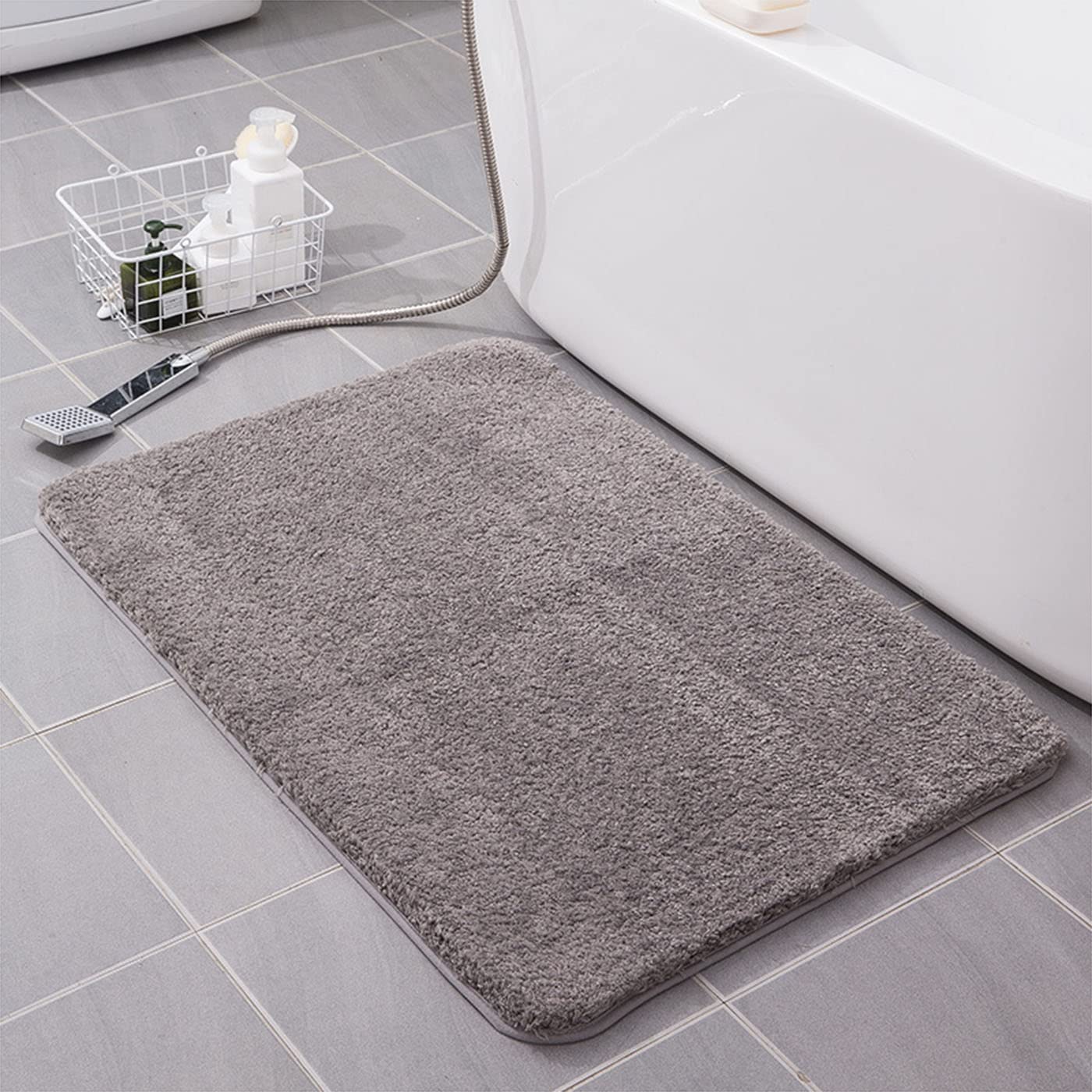 ZLZNX Tapis de Salle de Bain Antidérapant Tapis de Douche Absorbant Tapis de Bain à Poils Longs en Microfibre Douce Tapis pour Salle de Bain et Chambre Lavable en Machine,9,60 * 90CM