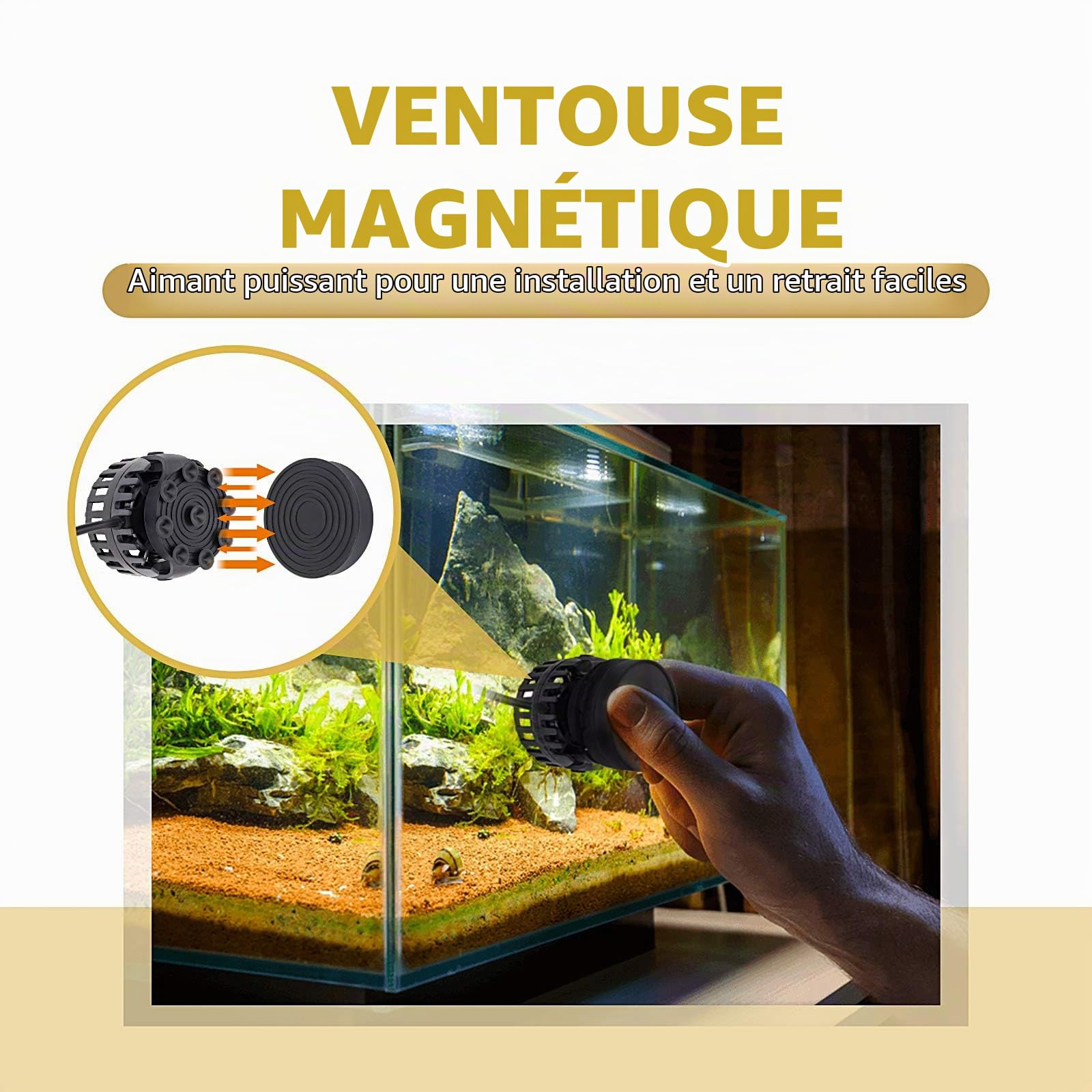 hygger Mini Pompe à Vagues pour Aquarium, Pompe de Brassage Magnétique DC avec Contrôleur à Affichage LED, Aquarium Water Pump, Pompe de Circulation d'Eau d' de 6000 L/H, Pour l'eau Douce et Salée