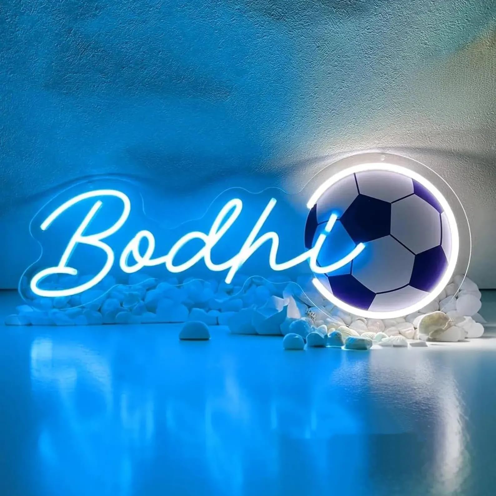 DAKABUKA Custom Soccer Neon Sign Personalized Name Ball LED Signs Football Neon Lights for Bedroom, Game Room, Playroom, Man Cave Wall Decor Birthday Gifts for Teens Kids Boys Sportsman