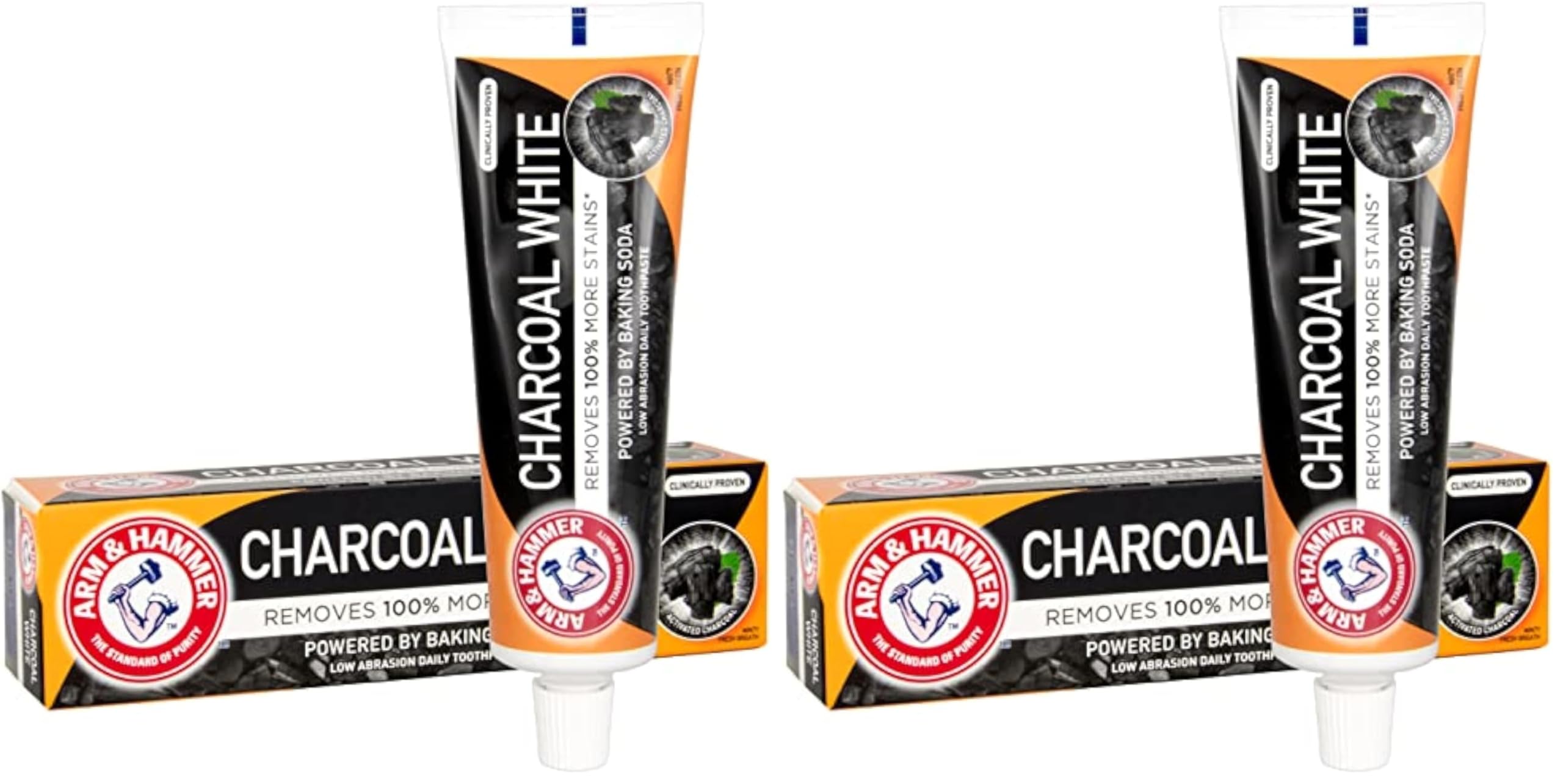Arm & Hammer Charcoal White Toothpaste, 75ml (Pack of 2)