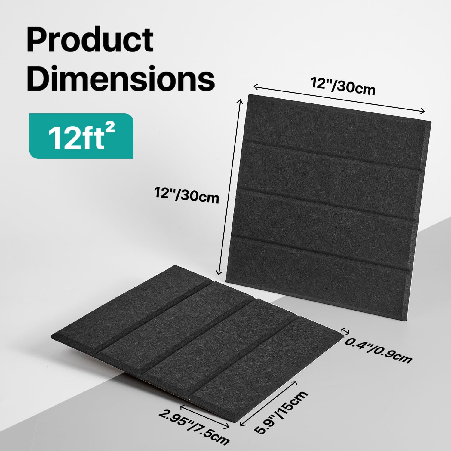 Tablica Filcowa Samoprzylepna 120x90 cm, Zestaw 12 szt. (30x30 cm) z 60 Dwustronnymi Taśmami, Dekoracyjna Tablica Ogłoszeń Memo Board do Domu Biura Szkoły Pokoju Dziecka (Czarna)