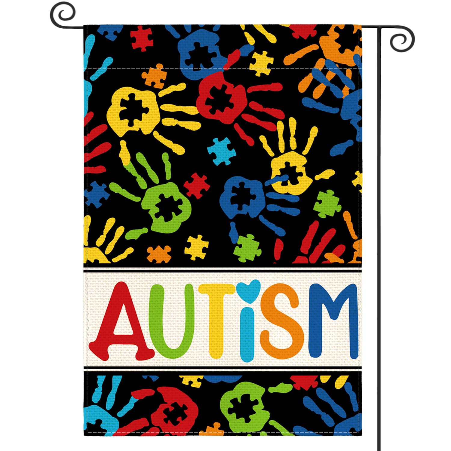 Drapeau de jardin autisme extérieur pour embellir votre entrée