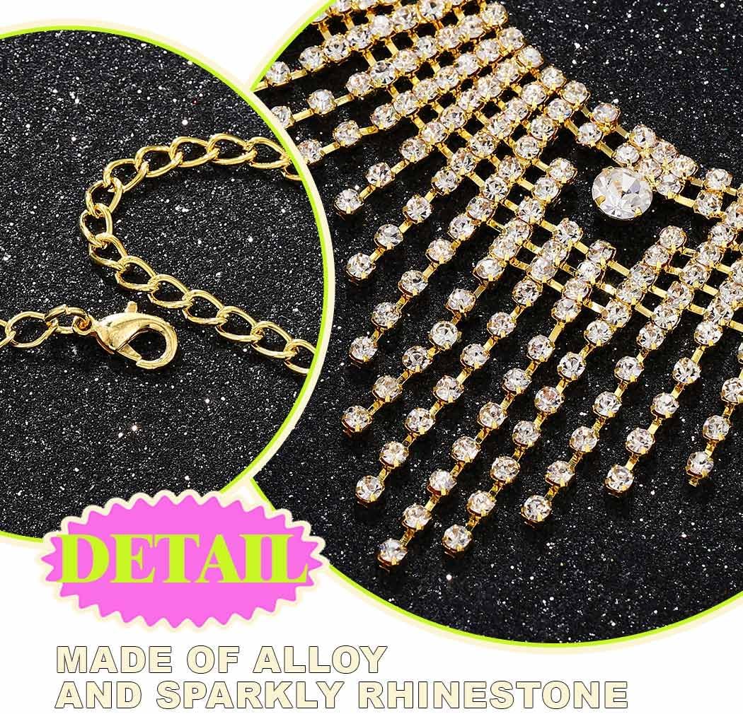 JAKAWIN Diamond Choker Necklace Gold Sparkly Rhinestone Porm Jewelry for Women - Image 6