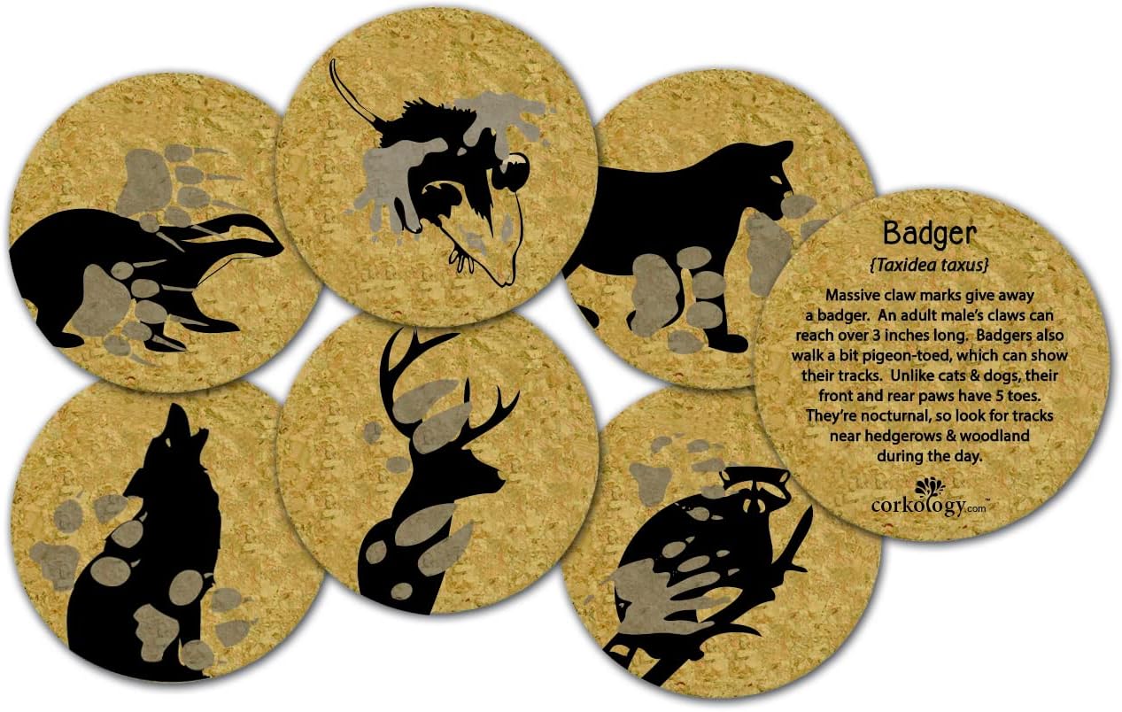 Corkology Animal Paw Cork Coaster Set