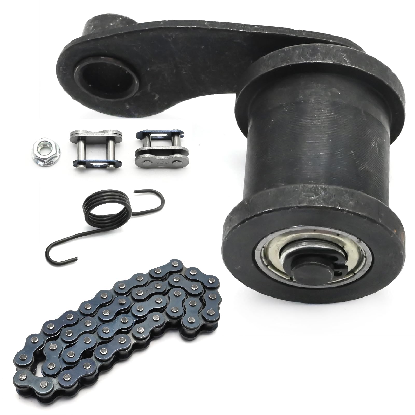 Zreneyfex Chain Adjuster Tensioner Roller Spring Kit with 420 Chain 42L Link and Master Link, Replacement for Coleman Powersports CT200U Trail CT200U-EX BT200X 212cc 196cc 6.5Hp