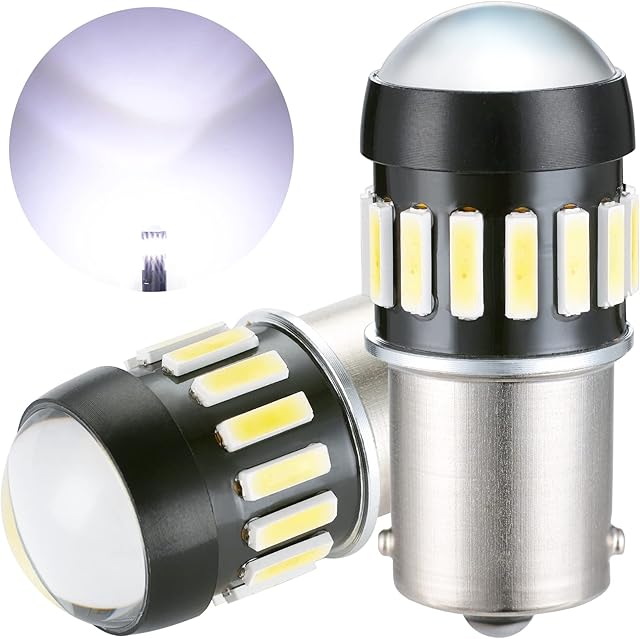 OBOLED 1156 BA15S LED Bulbs P21W 7506 1003 1141 21SMD Replacement Bulb for Car Backup Reverse Lights Tail Blinker Turn Signal Light White 12-24V 2PCS