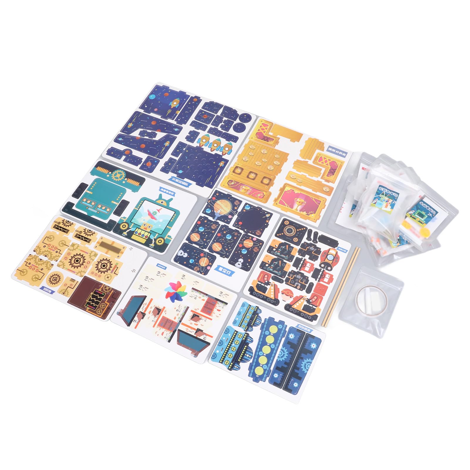 Kit de experimentación científica para herramientas de montaje de tabla de construcción EVA, con 10 modelos para aprender a menta