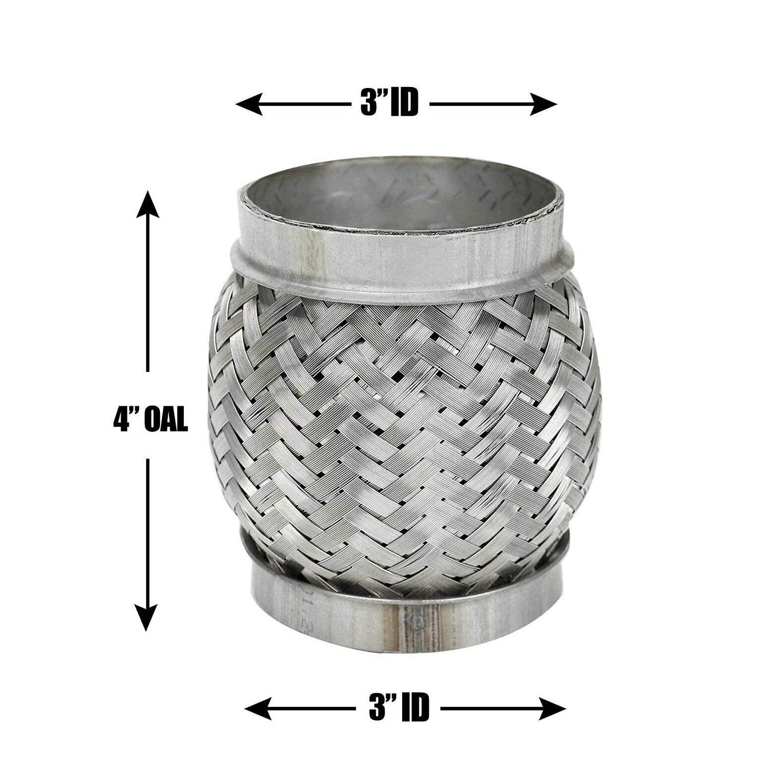 Universal Heavy Duty Stainless Steel Exhaust Flex Pipe Double Braid 3 X 4 Long