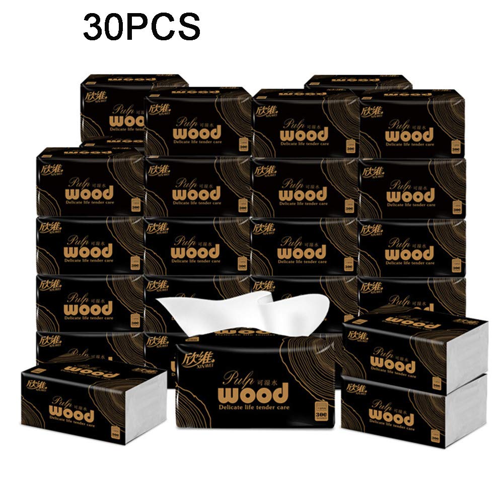 HHORD Bamboo Facial Tissues,Eco-Friendly Tissues Recycled Paper Natural Tree Free Paper,70 Sheets Per Pack (30Packs)