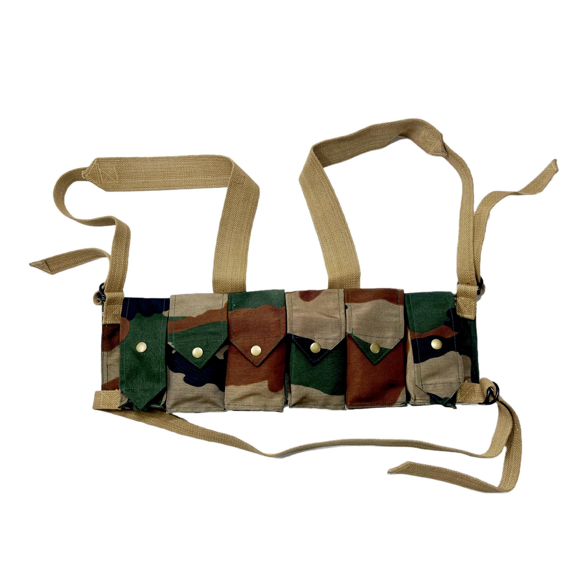 warreplicaRhodesian Fereday & Sons Chest Rig with Grenade Pocket FAL/G3/M14 Bush War/20rd .308/7.62x51mm 4 Magazine Pouch Tactical Chest Rig with Grenade Pocket