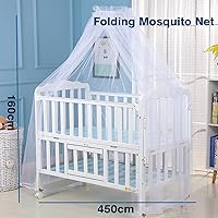 Vista 4 de Mosquitera para cuna, universal, 63.0 x 177.2 in, de encaje, decorativa, para cunas, para cunas, malla transpirable para mantener alejados a