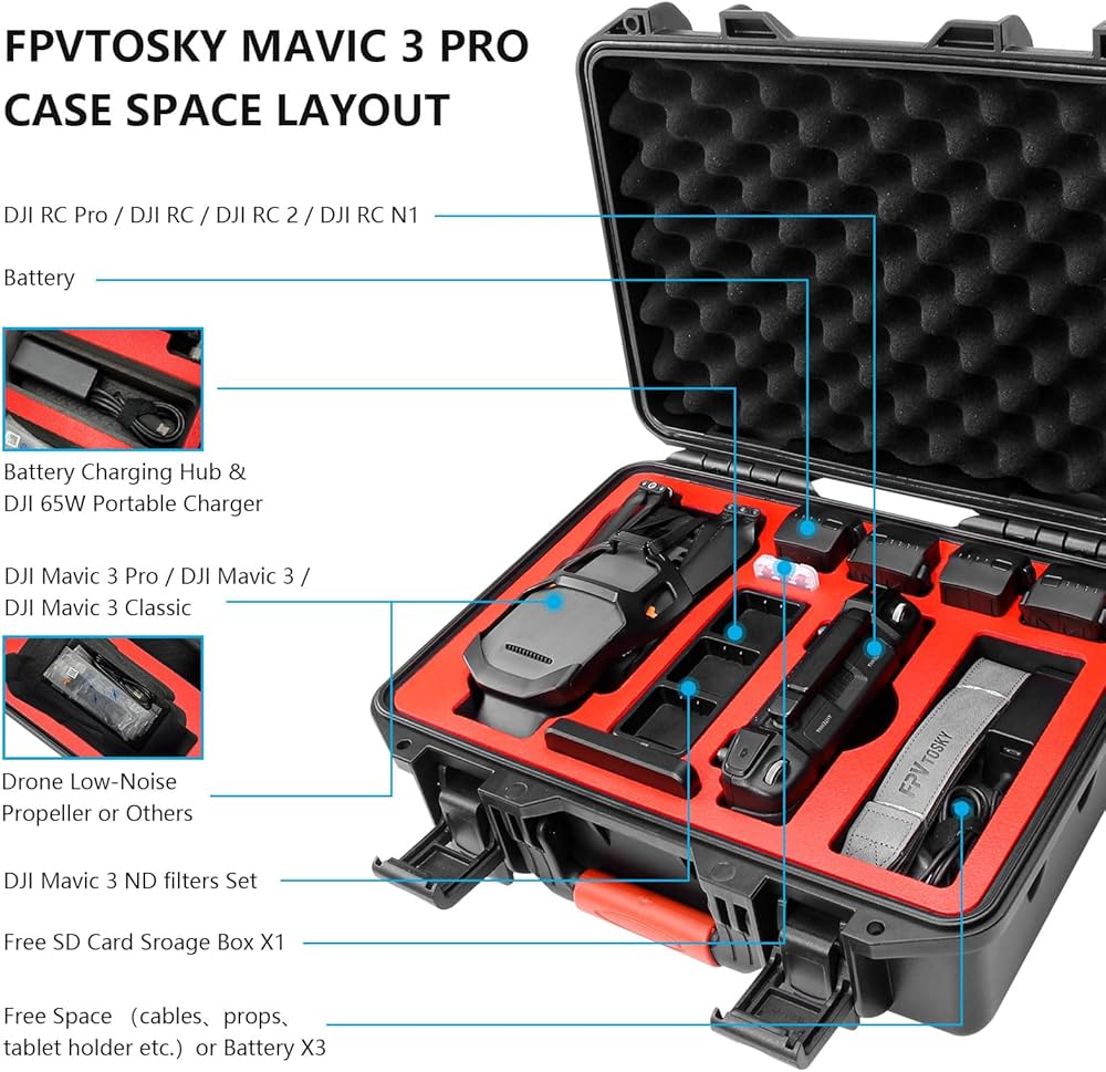 FPVtosky Polypropylene (PP) Hard Case for DJI Mavic 3 Pro/DJI