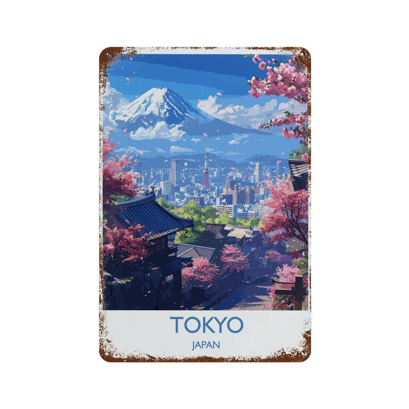 xiaoxiaoshen Tokyo Travel of Japan Asia Lovers Gift (3) Wall Decor Art Metal Tin Poster Modern Home Decor Art Home Bar Shop Decorations Vintage Sign 30x20cm