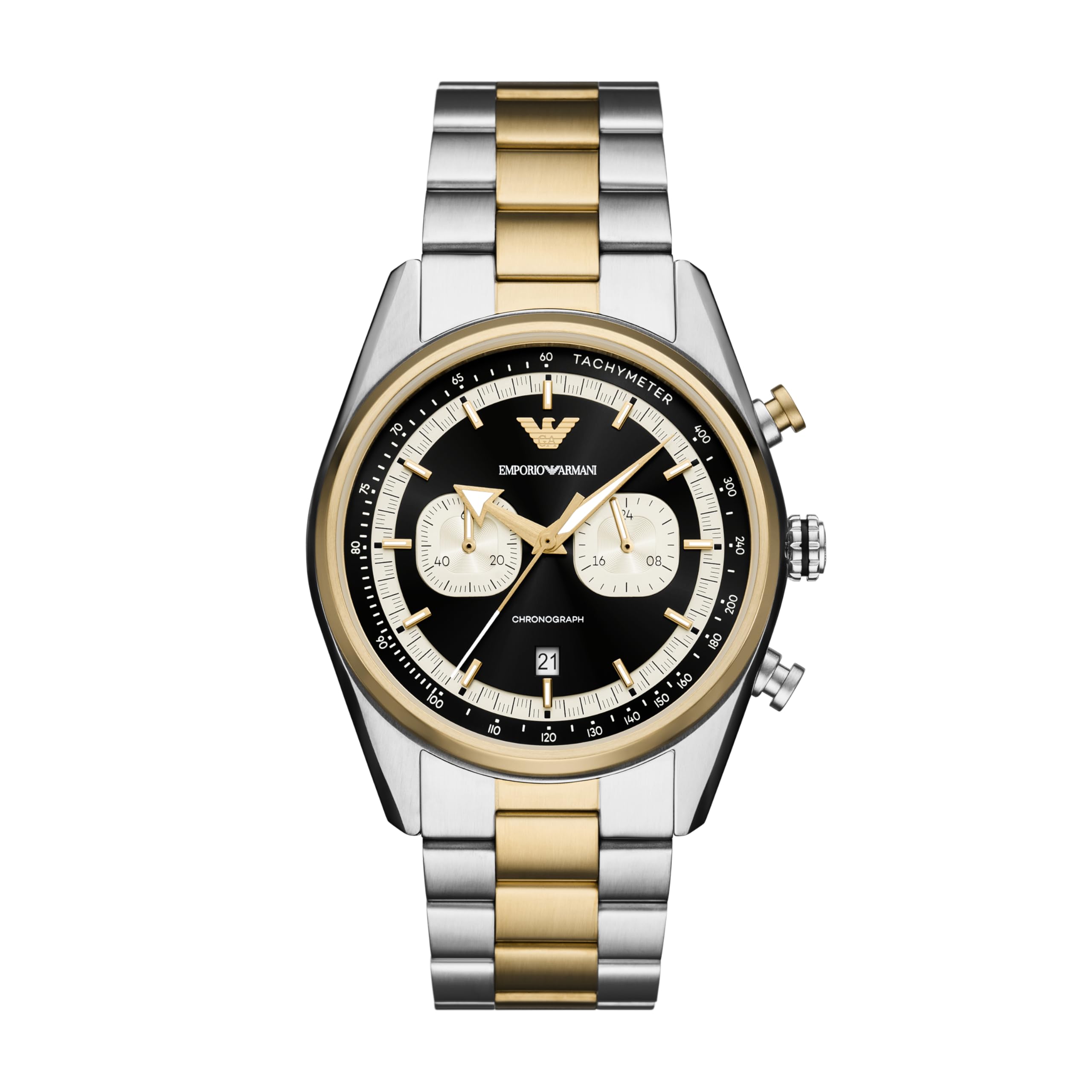 Men's Chronograph Watch with Stainless Steel or Leather Band; Dress Watch for Men