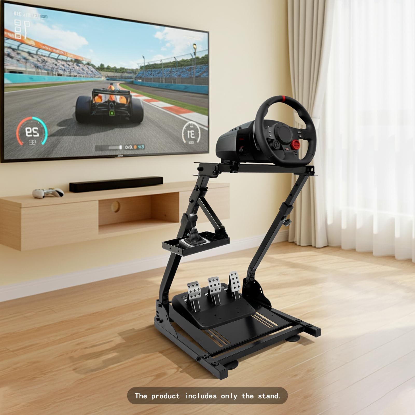 Support De Volant De Course Réglable Support Pédale Levier De Vitesse, Cockpit De Simulation Fer Noir Salle De Jeux Arcade, Pliable Pour Logitech G29 G920 G923 Fanatec Clubsport T500RS Compatible