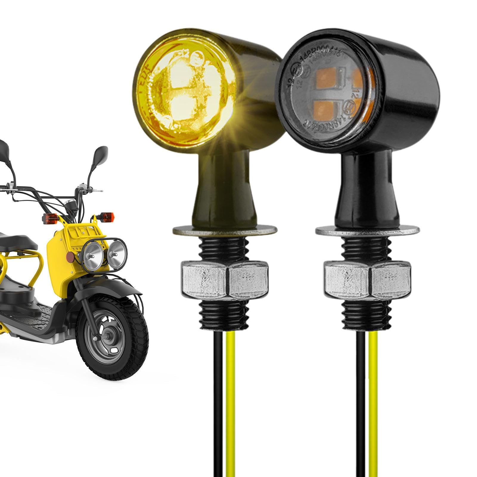 Amazon.co.jp: オートバイのフロントウインカー, 2 個ミニ