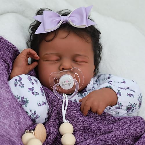 Miniatura 3 de SCOM Muñecas Reborn Baby Girl negras  Muñecas de bebé recién nacido realistas de 20 pulgadas, muñecas de bebé recién nacido, muñecas afroamericanas