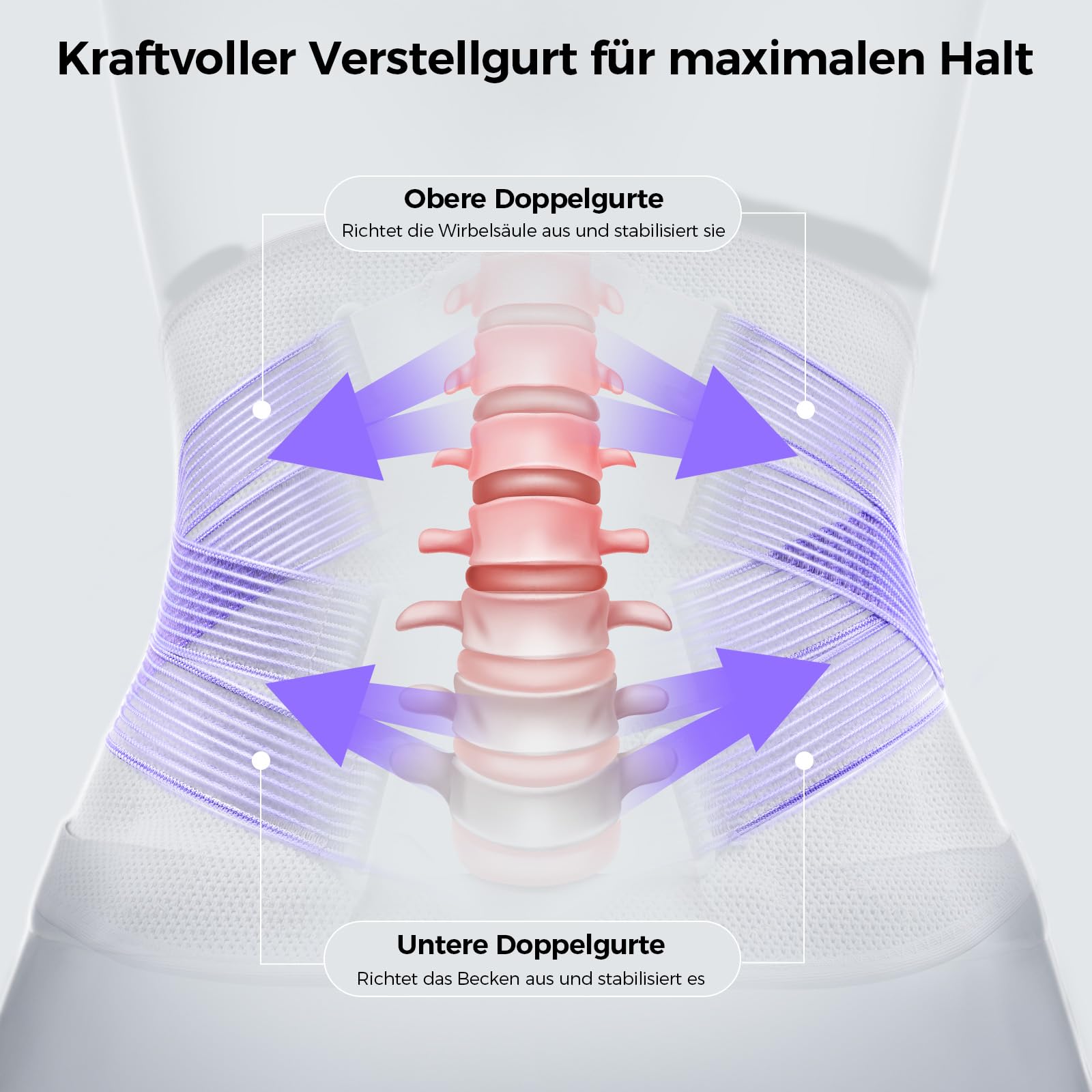 FREETOO Rückenstützgürtel für Arbeit und Sport, L