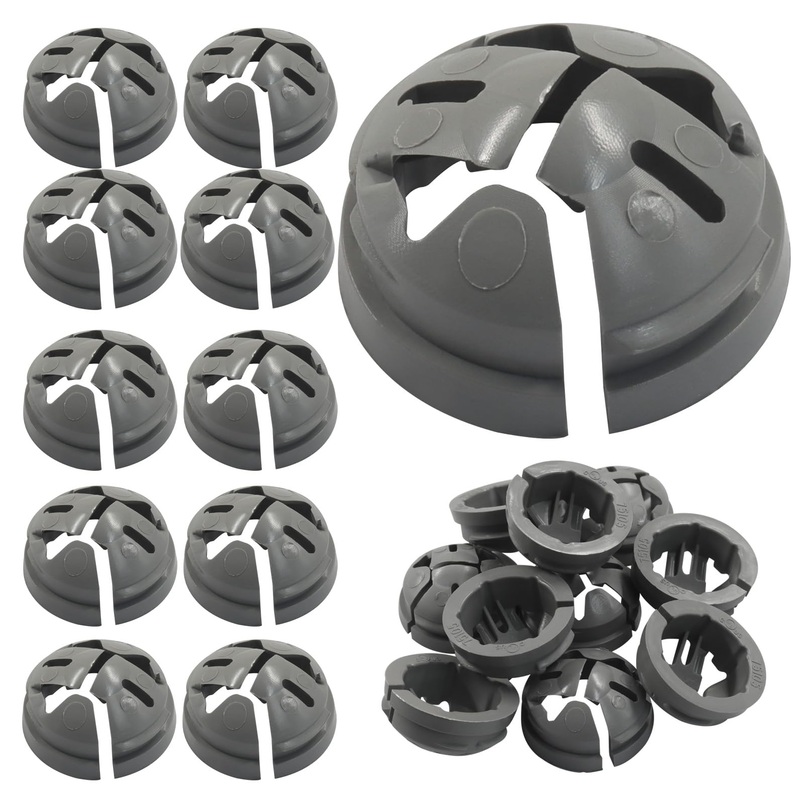 Litoexpe 20 Pcs 3/8 in - 1/2 in Non-Metallic Button Push-in Cable Connectors, Bulk Connector Electrical Fittings, Fits 1/2-Inch Knock Outs-image-39