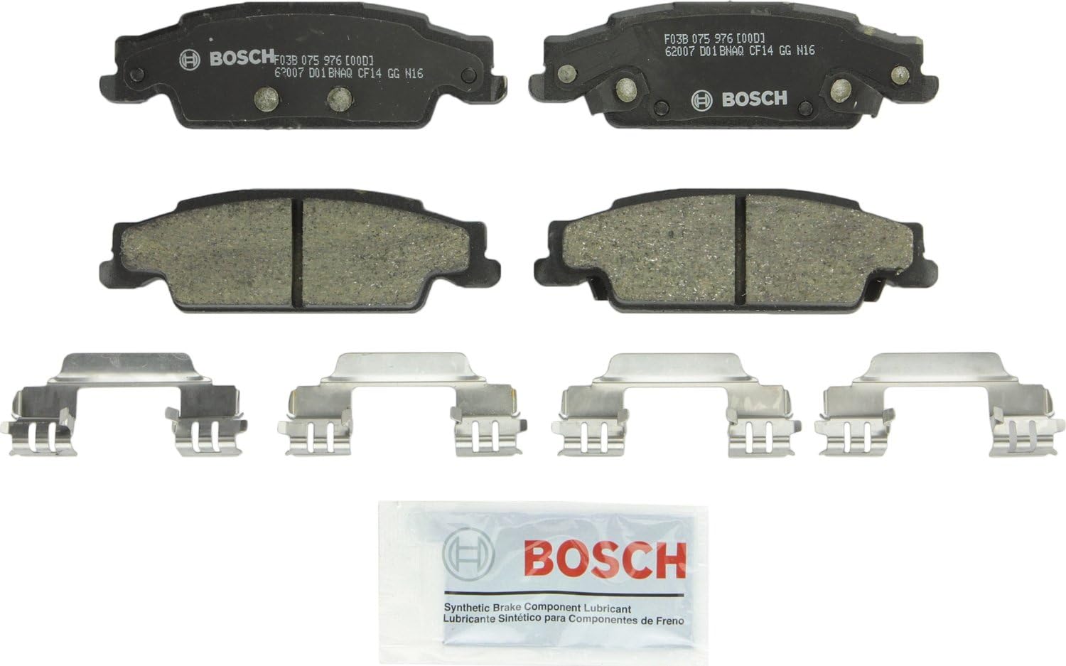 BOSCH BC922 QuietCast Premium Ceramic Disc Brake Pad Set - Compatible with Select Cadillac CTS, STS; Pontiac Grand Prix; REAR