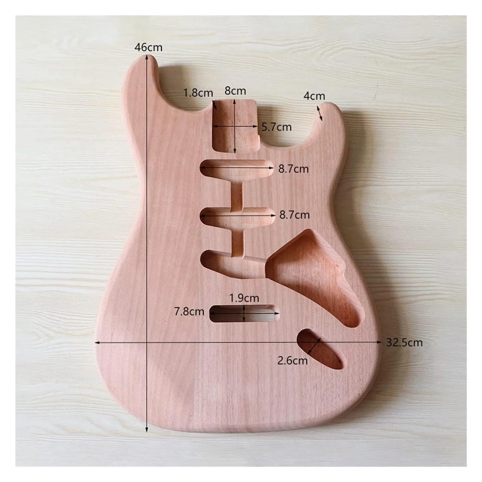Cuerpo de guitarra eléctrica sin terminar de caoba ST, pieza de guitarra ST DIY personalizada
