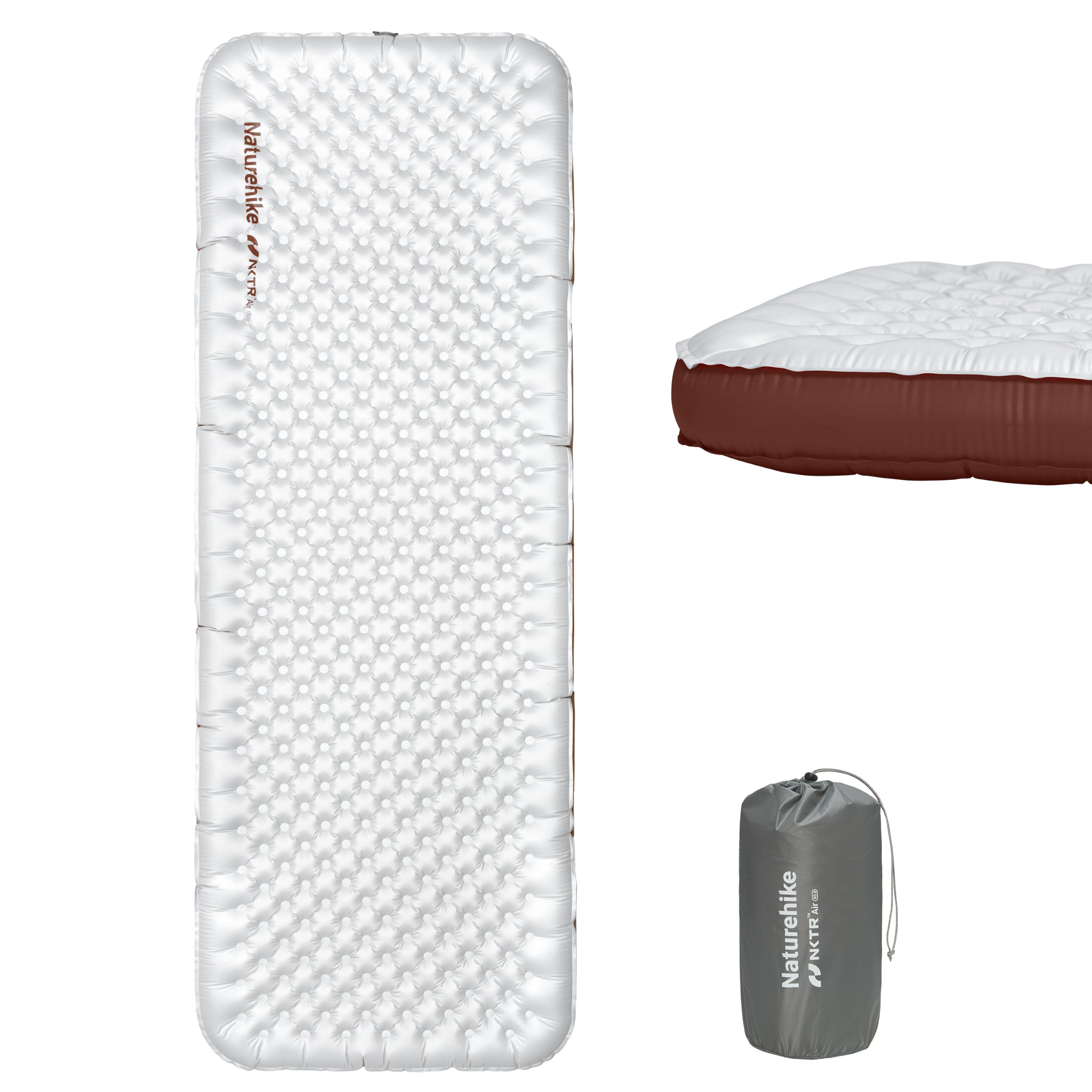 Naturehike Camping Isomatte 5,8 R-Wert with Seitenwände, 4 Jahreszeiten 9cm Dick Ultraleichte Isomatte Selbstaufblasend für Camping, Wandern, Klettern, mit aufblasbarer Tasche