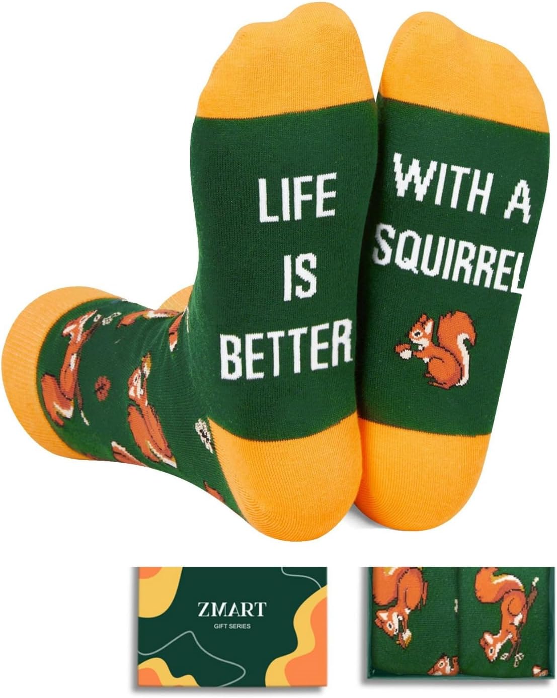 Zmart Animal Lover Socks - Squirrel Poodle Guinea Pig Cat Gifts, Monkey Dog Beagle Chicken Socks