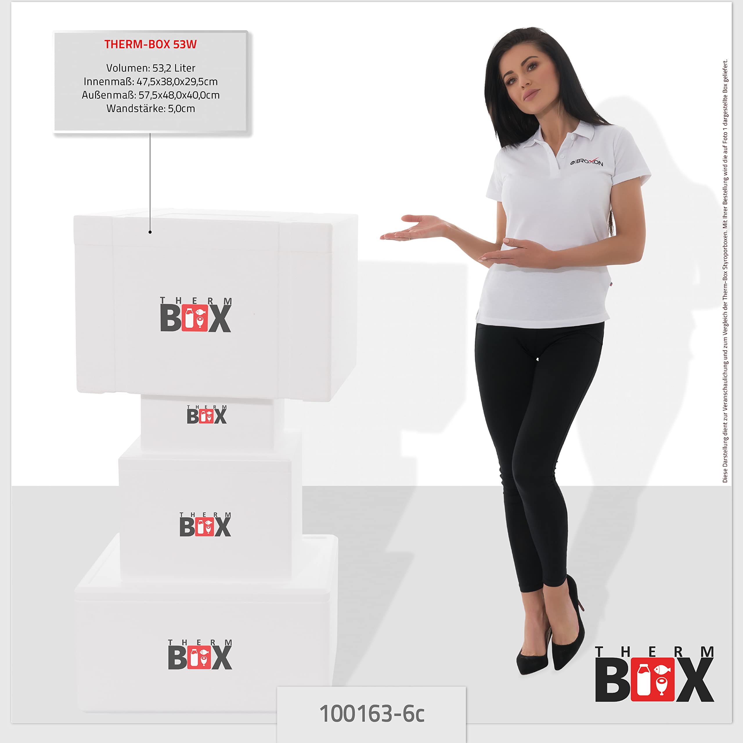 THERM BOX Caja de poliestireno grande con acumulador de frío para nevera o transportín térmico reutilizable
