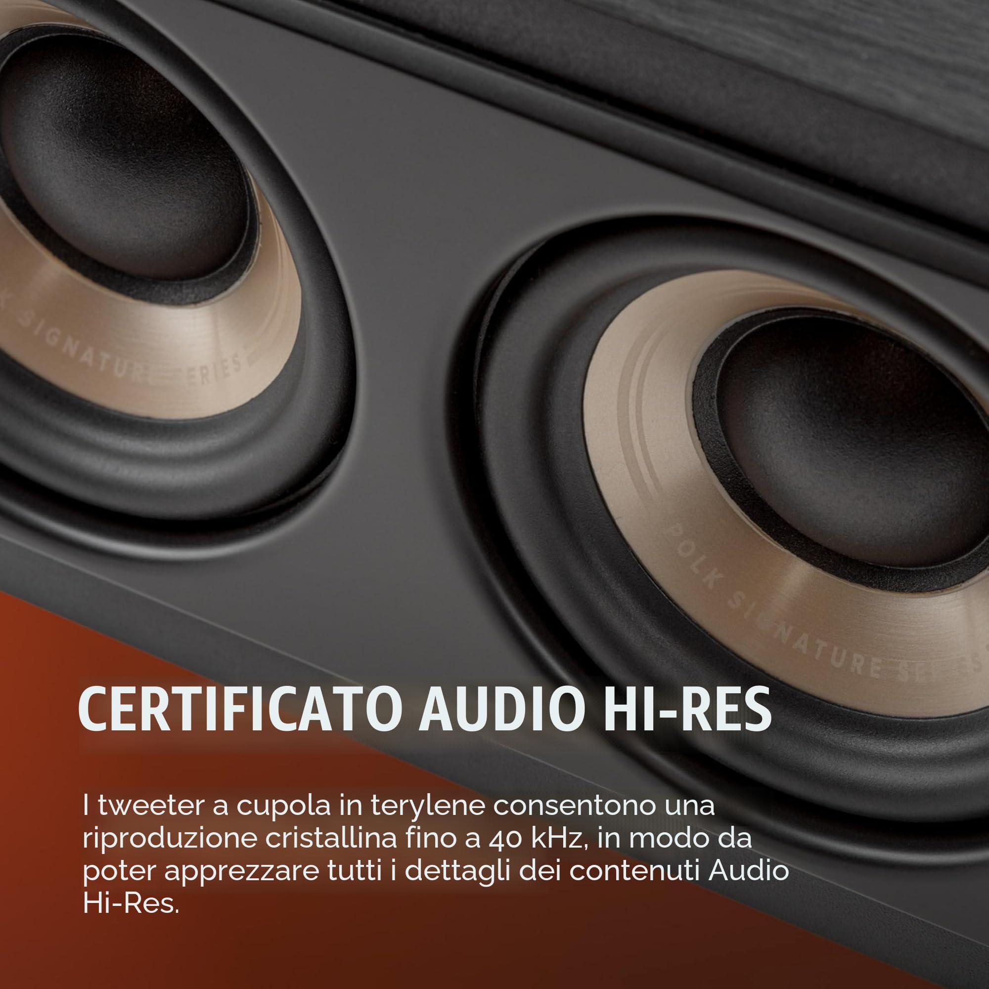 Polk Audio Signature Elite ES35, Diffusore Centrale, Sottile, compatibile Dolby Atmos e DTS:X, Un Pezzo, Nero
