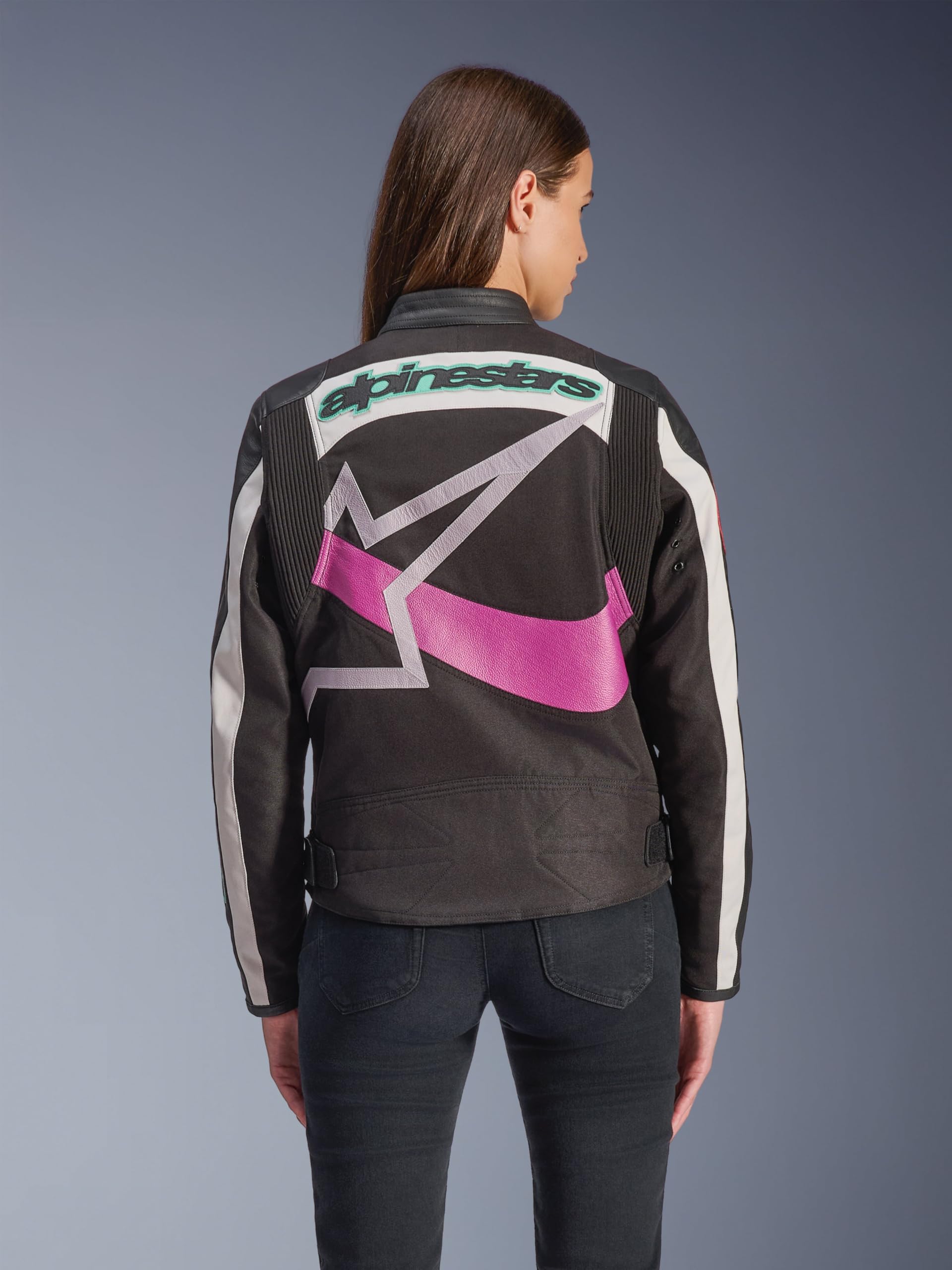 Alpinestars Idles wodoodporna damska kurtka tekstylna motocyklowa, czarny/biały/purpurowy, XS