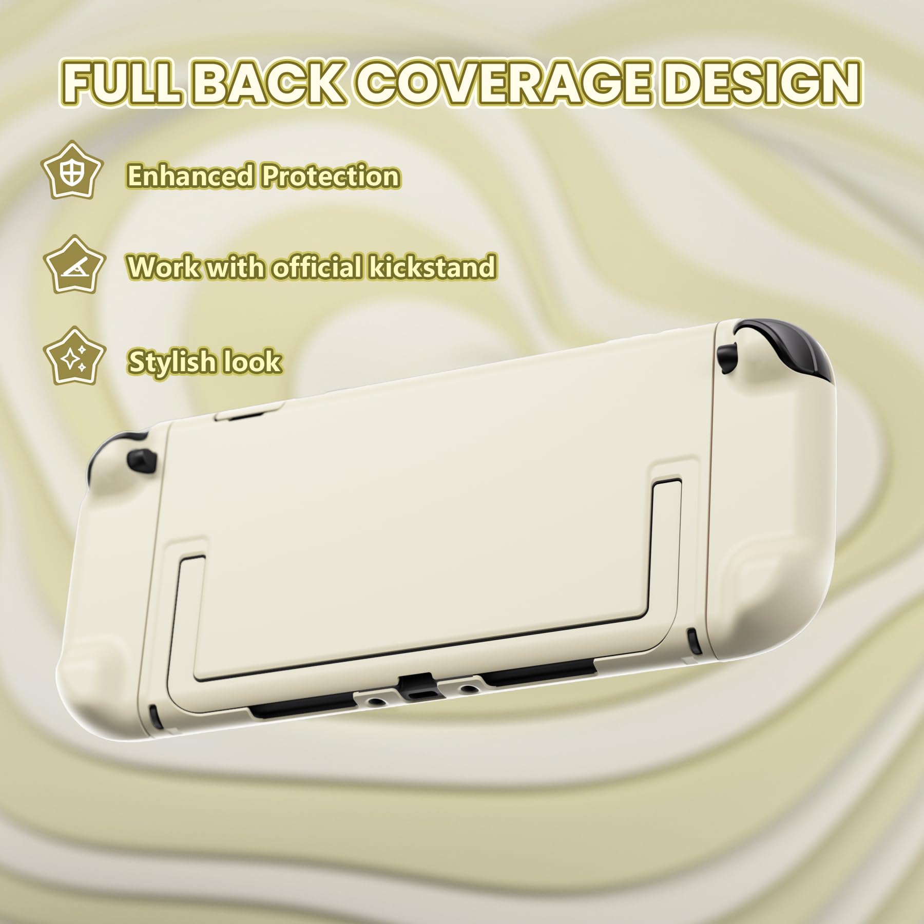 PlayVital Funda Protectora para Nintendo Switch 2 - Carcasa Rígida con Tapas para Joystick, Pegatina y Botones, Compatible con Dock, Antirayaduras y Antigolpes (Amarillo Antiguo) — view 6