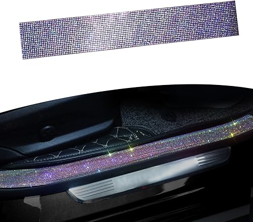 1 calcomanía protectora de umbral de diamantes de imitación, 1.96 x 17.71 pulgadas, calcomanías protectoras para umbral de automóvil, accesorios