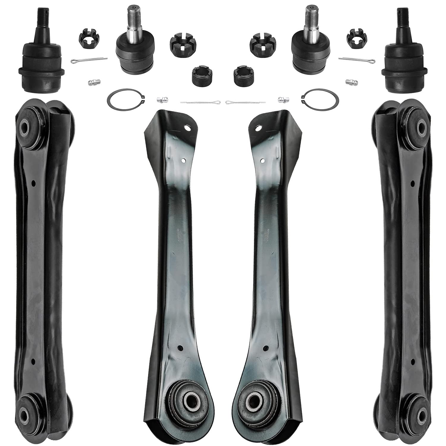 Detroit Axle - Front Upper &amp; Lower Control Arms Kit for 97-06 Jeep Wrangler