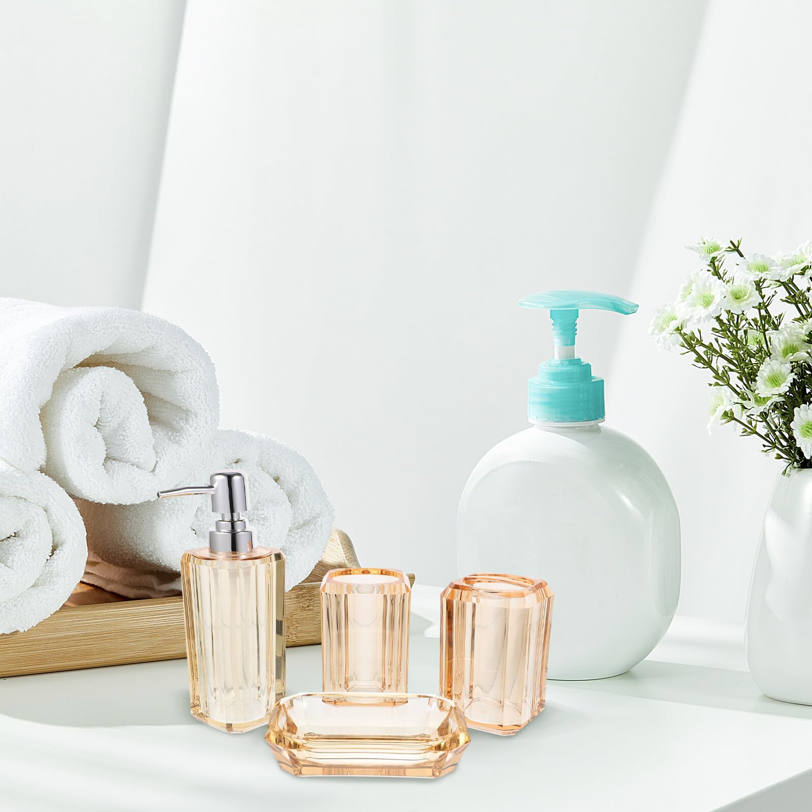 TOYANDONA Accesorios de Baño Vaso para Enjuague Bucal Soporte para Cepillo de Dientes Jabonera Botella de Loción para Tocador de Baño