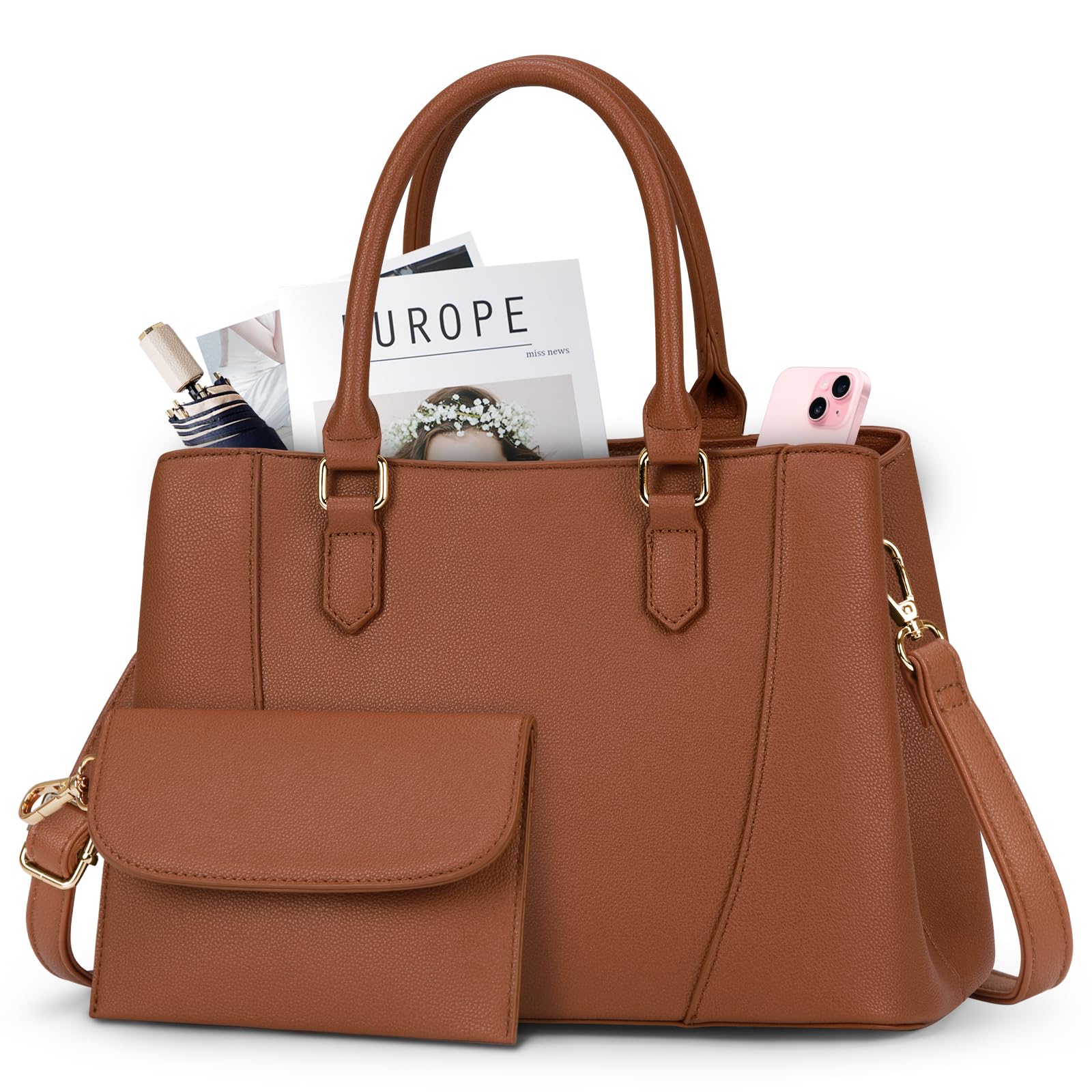 NUBILY Handbags Women PU Leather Top-Handle Purse Small Women's Hand bag Waterproof Anti-Theft Ladies Handbags