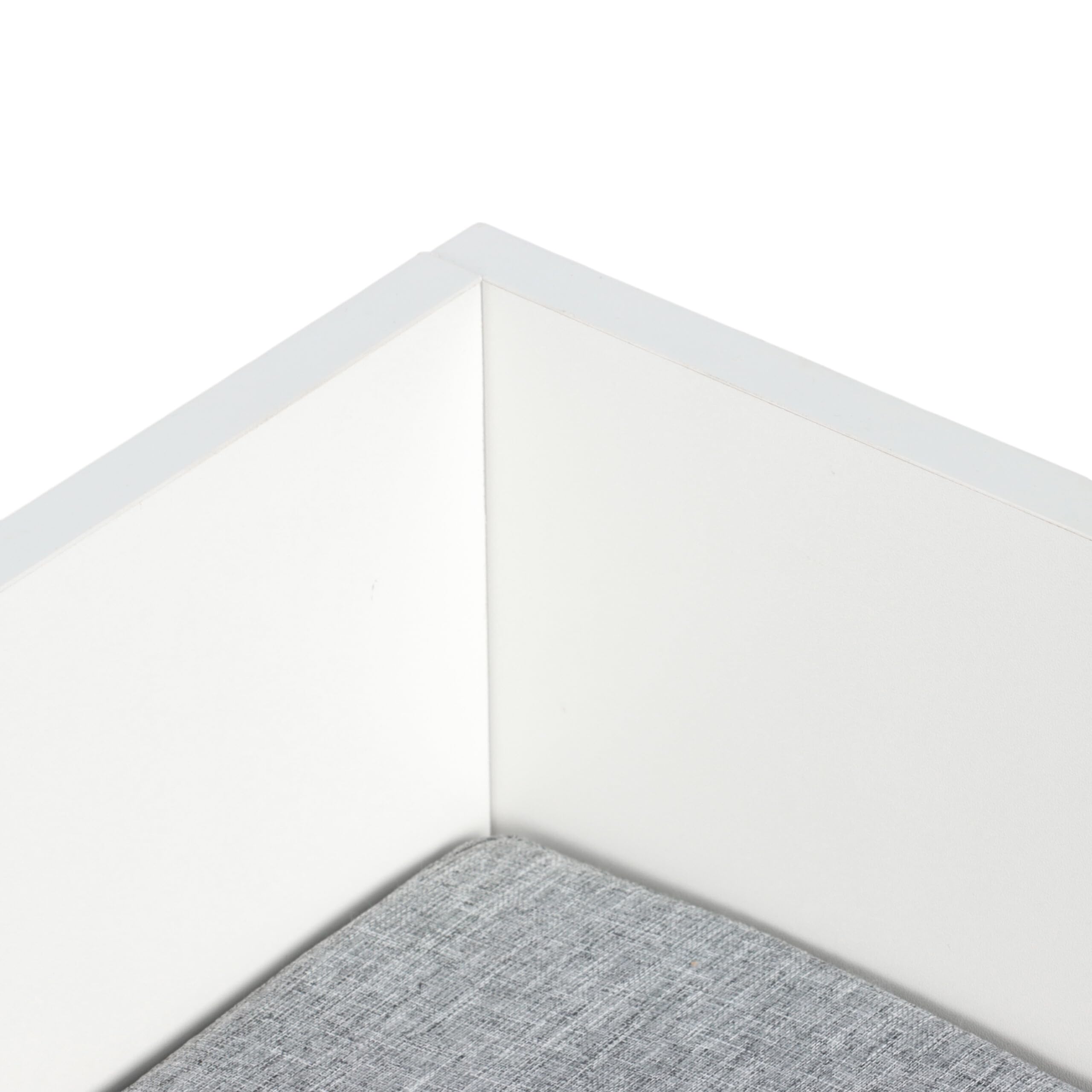 Relaxdays Panca per Bambini con Contenitore, 54x142x32 cm, 4 Casse Pieghevoli, Motivi Animali, Cuscino, Bianco/Grigio