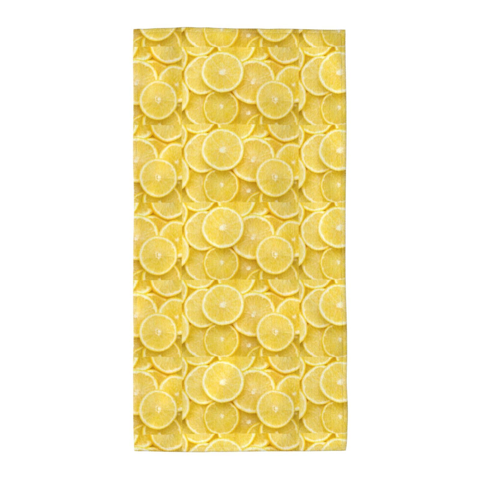 Yellow Lemon Breathable Long Towel Absorbent Reusable For Daily Family Life