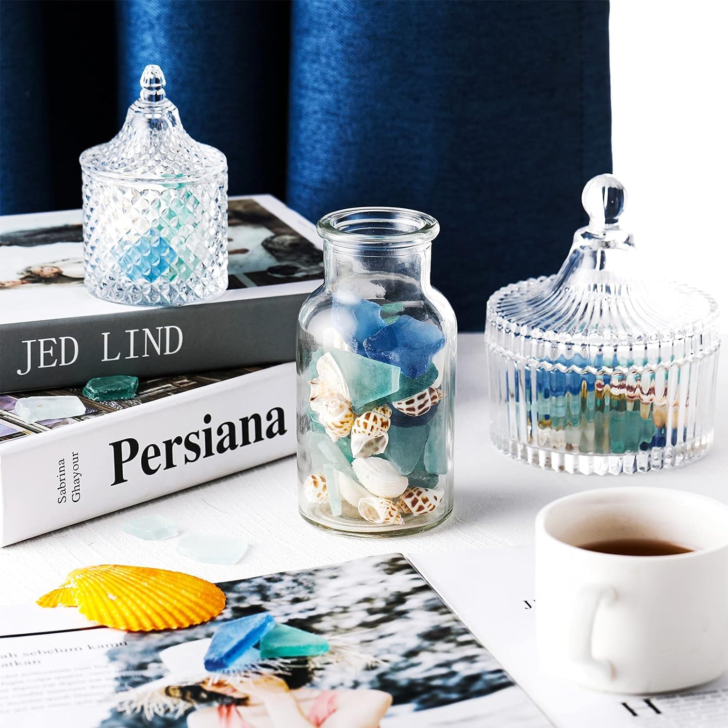Verre De Mer Givré SUKH – 425 G – Mélange Bleu, Vert, Transparent – Taille 2 à 6 Cm – Pour Décoration, Aquarium, Loisirs Créatifs