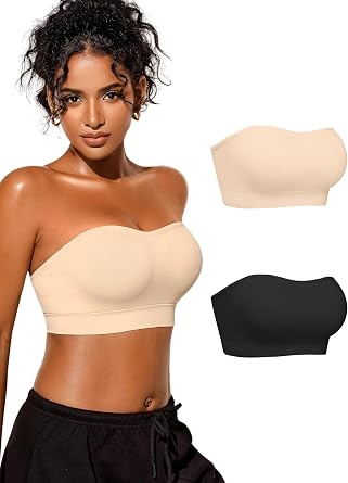 Strapless Bras for Women Bandeau Wireless Tube Top Bralette - S-XL