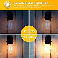 Vista 4 de DAYBETTER 4 Pack Vintage LED Edison Bulbs, E26 Led Bulb 60W Equivalent, Dimmable Led Light Bulbs, High Brightness 800 LM Warm White 2700K, ST58