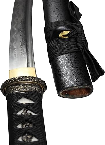 Miniatura 5 de Cuchillo japonés Tanto hecho a mano, arcilla de acero de Damasco, templado, afilado, corta, espada mini, katana, 20 pulgadas