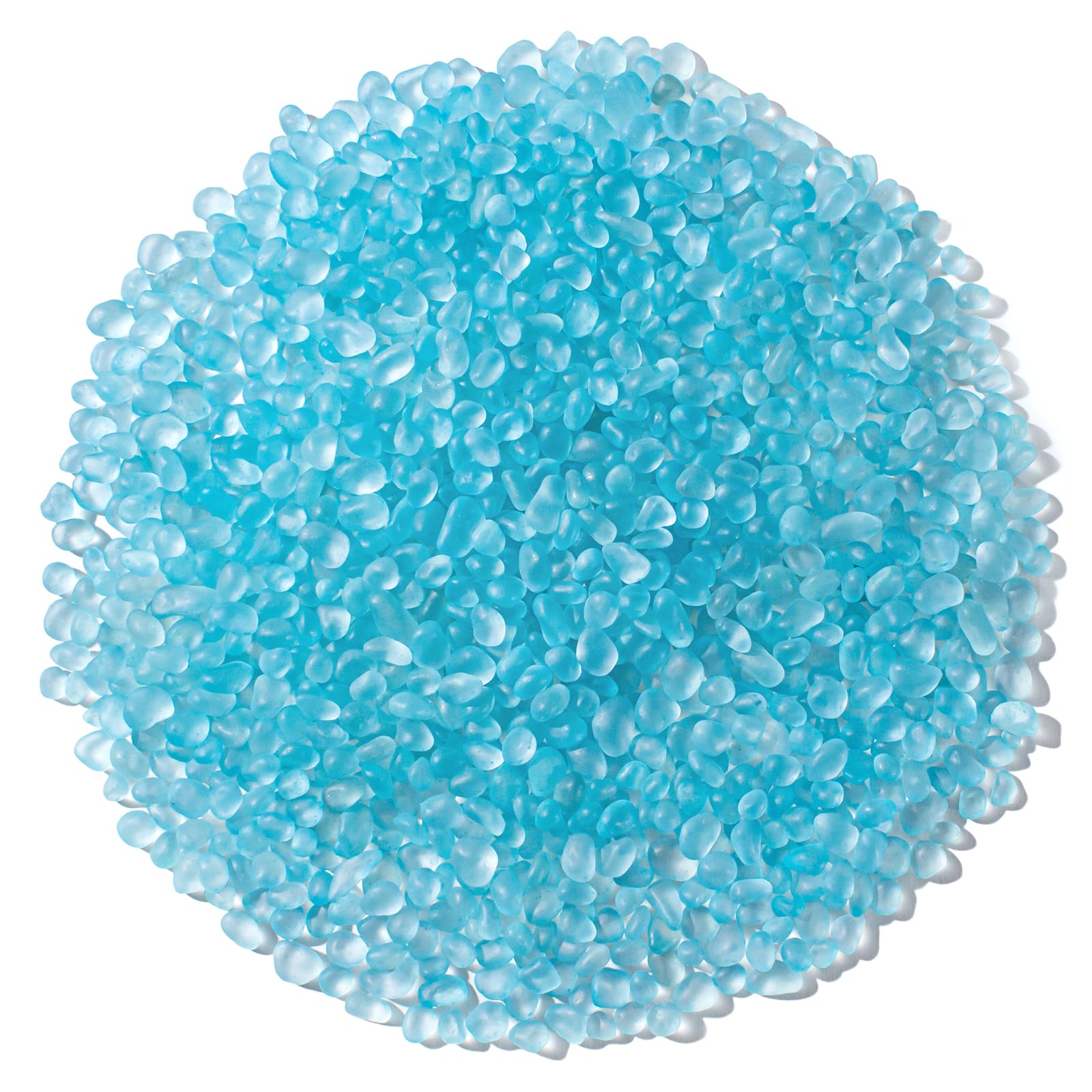 Keedolla Ice Blue Sea Glass Pebbles, 400g/0.9LB Frosted Glass Stones Decorative Gemstones for Vase Fillers, Seaglass DIY Crafts, Aquarium Rocks, Fish Tank Gravel