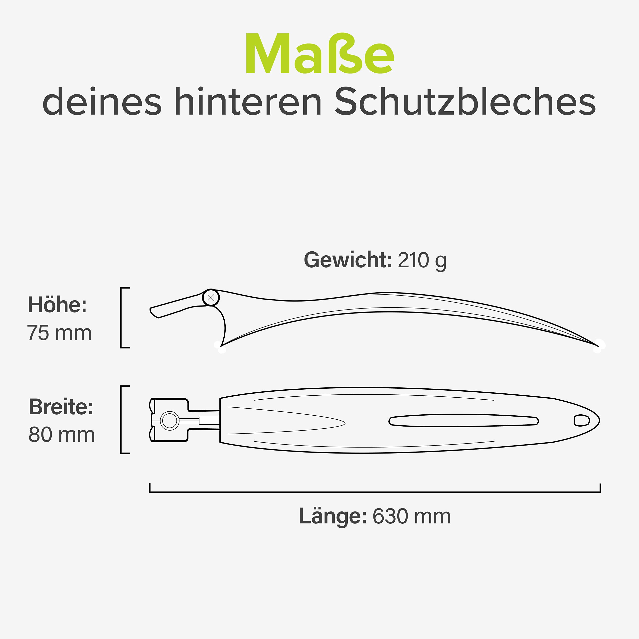 VELMIA Schutzblech Mountainbike I Set für vorne und hinten [passend für 24 bis 29 Zoll] Fahrrad Schutzblech einfache Montag, idealer Schutz vor Schmutz und Dreck, Schutzblech 24 Zoll, Schutzblech