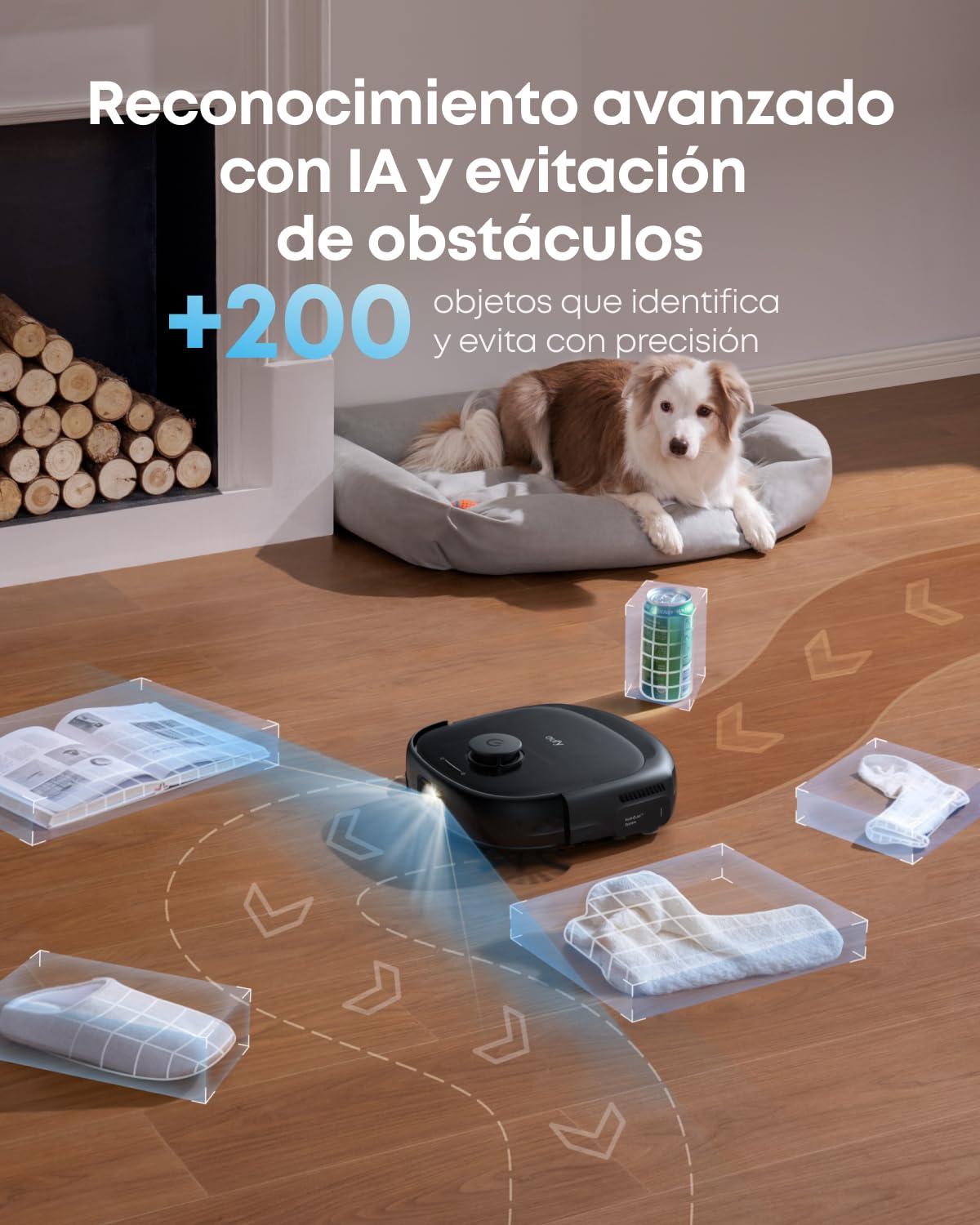 eufy Robot Aspirador Omni E25 Robot Aspirador y fregador 20.000 Pa | Sistema HydroJet, cepillos desenredantes DuoSpiral, Brazo CornerRover, estación Todo en uno | Sistema HydroJet, cepillos desenredantes DuoSpiral, brazo CornerRover, estación todo en uno
