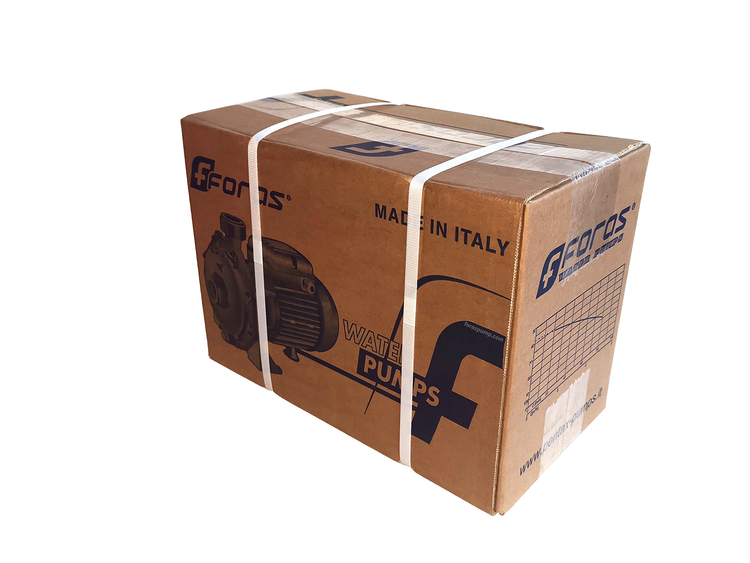 FORAS KB100 Pompe centrifuge haute hauteur avec bon débit de refoulement pour installations domestiques et industrielles, fabriquée en Italie, fonctionnement continu, 230 V, 0,74 kW, 80 l/min, 42 m