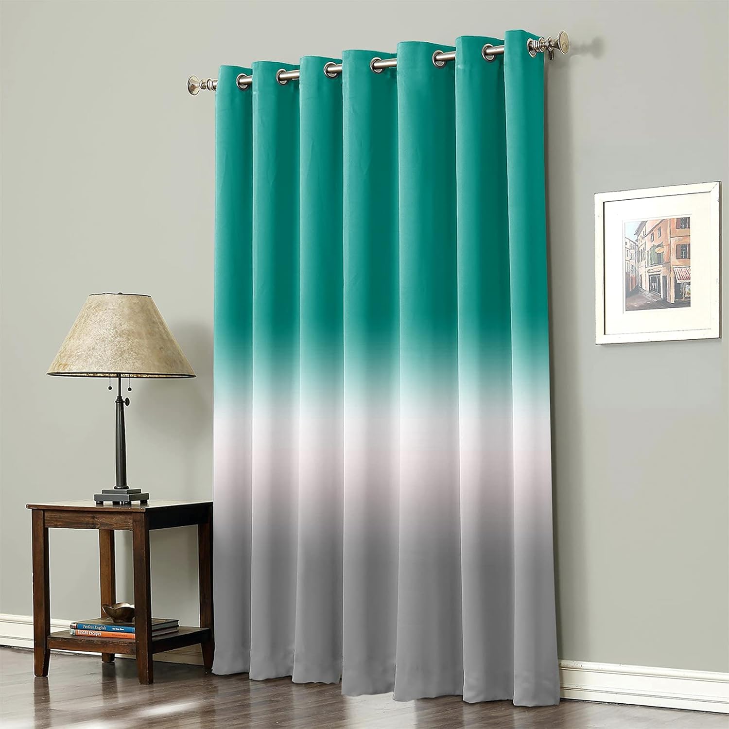 Blackout Curtain for Kitchen Bedroom Deocr, 1 Panel Grommet