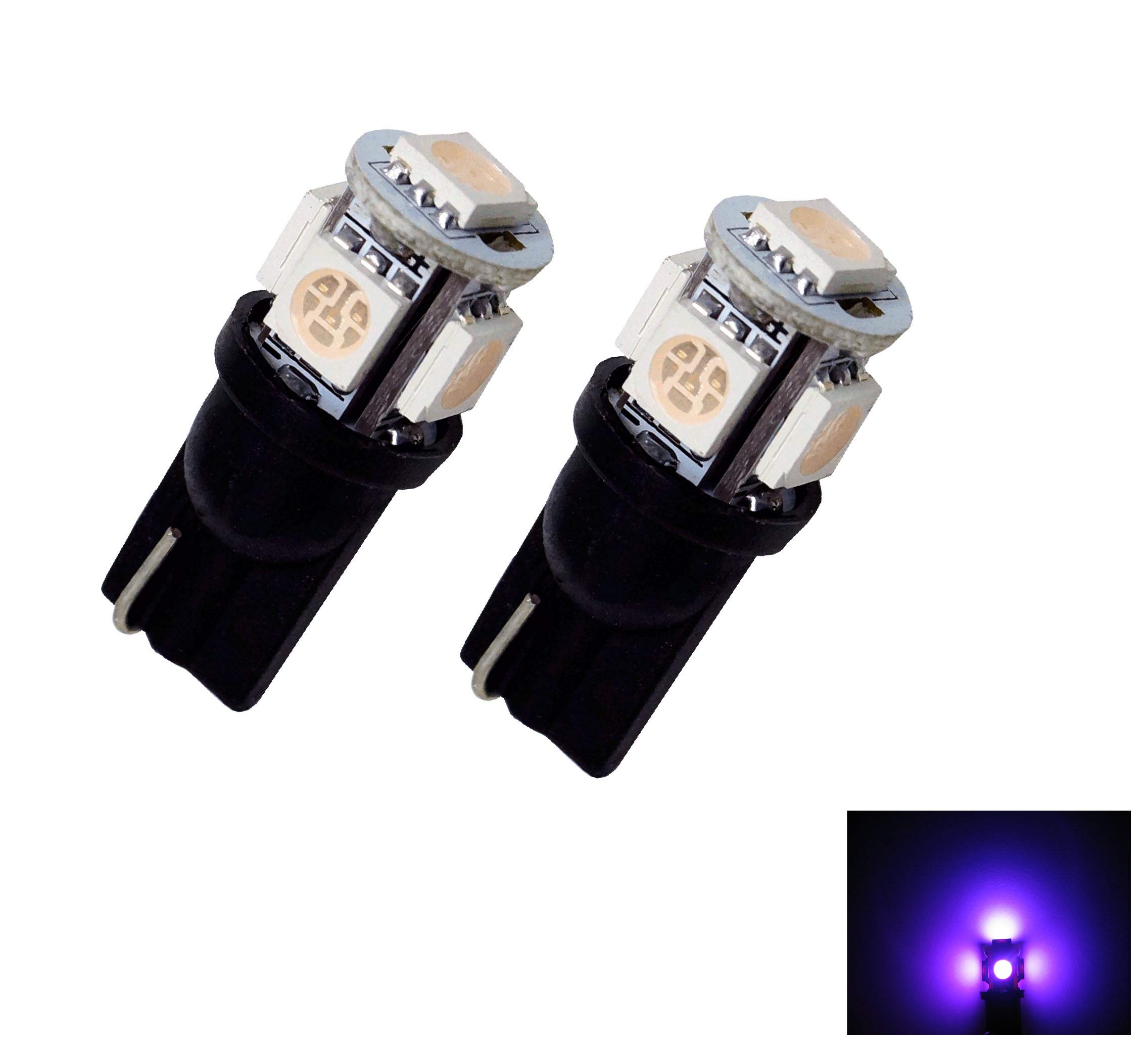 PA LED 10Pcs T10 921 194 5SMD 5050 LED Light Bulb Auto High Bright PURPLE current fixed
